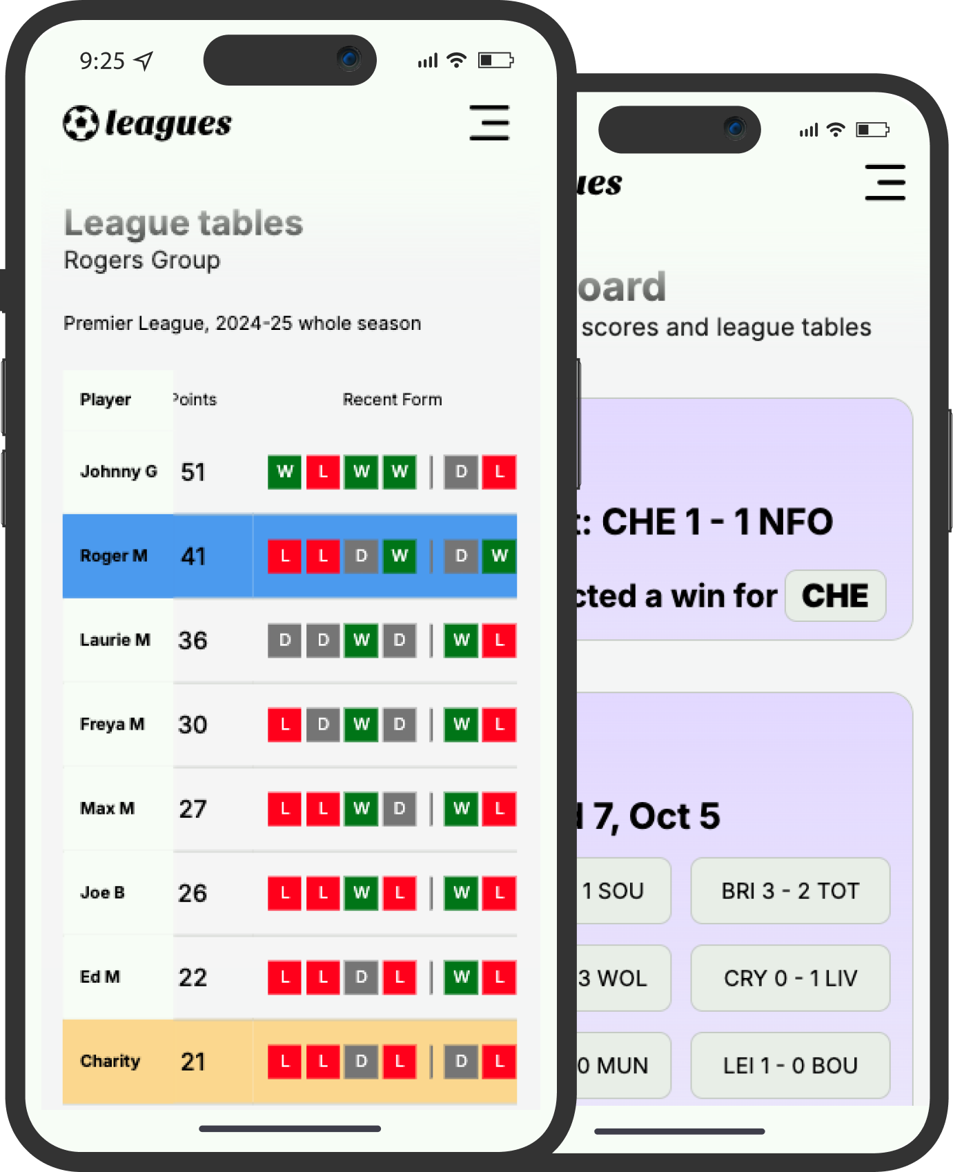 App screens